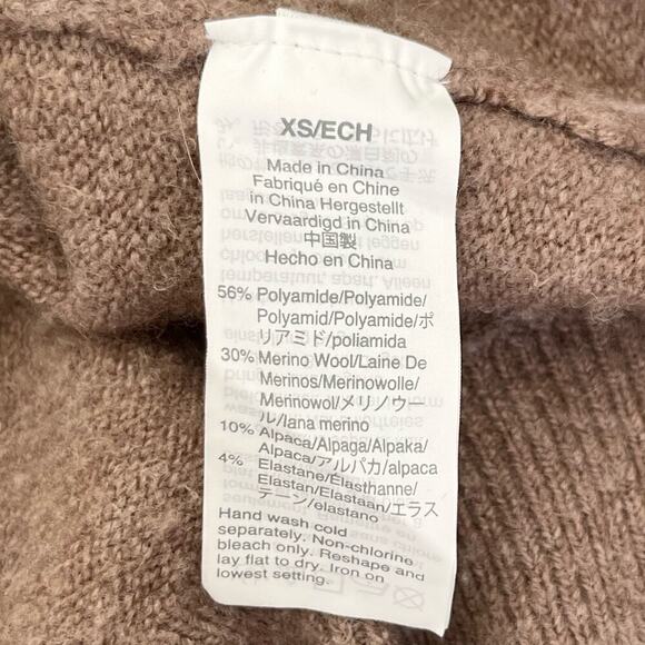 Madewell Cozy Walker Cardigan Open Front Merino Wool & Alpaca Heather Brown, XS - Picture 12 of 12